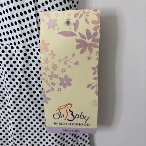 OH BABY MOTHERHOOD Maternity Top Black and White Short Sleeve Sz Small NEW wTAGS - Picture 3 of 8